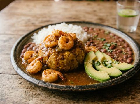 Mofongo con camarones